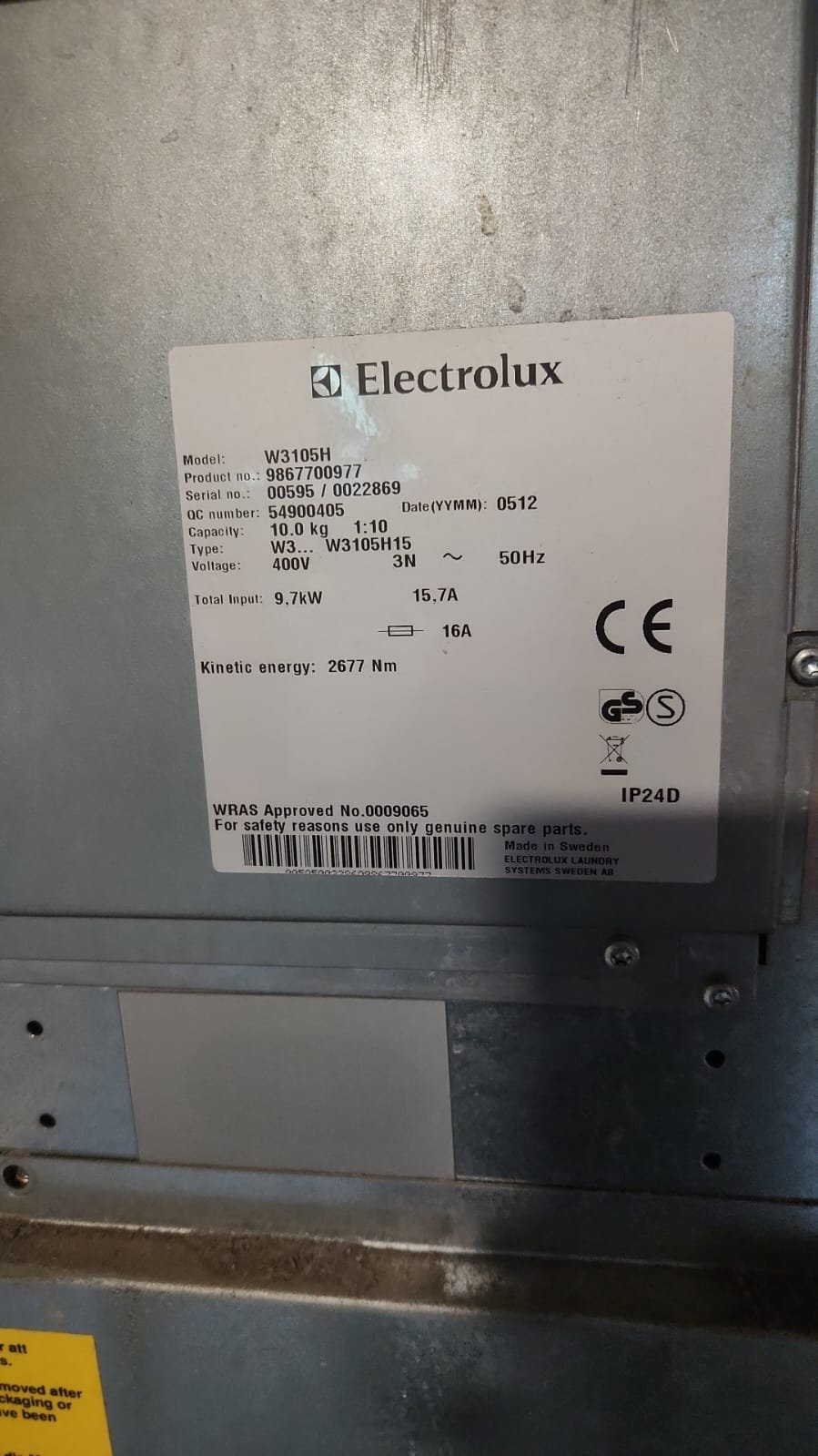 Electrolux W3105H Waschschleudermaschine 10 kg, Clarus Control – mit neuer Tür