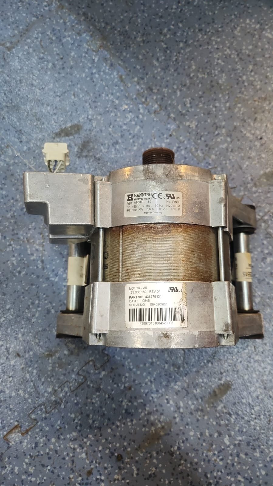 Electrolux Waschmaschinen-Motor 438970131 (Hanning A9D4D-189, 0,61 kW)