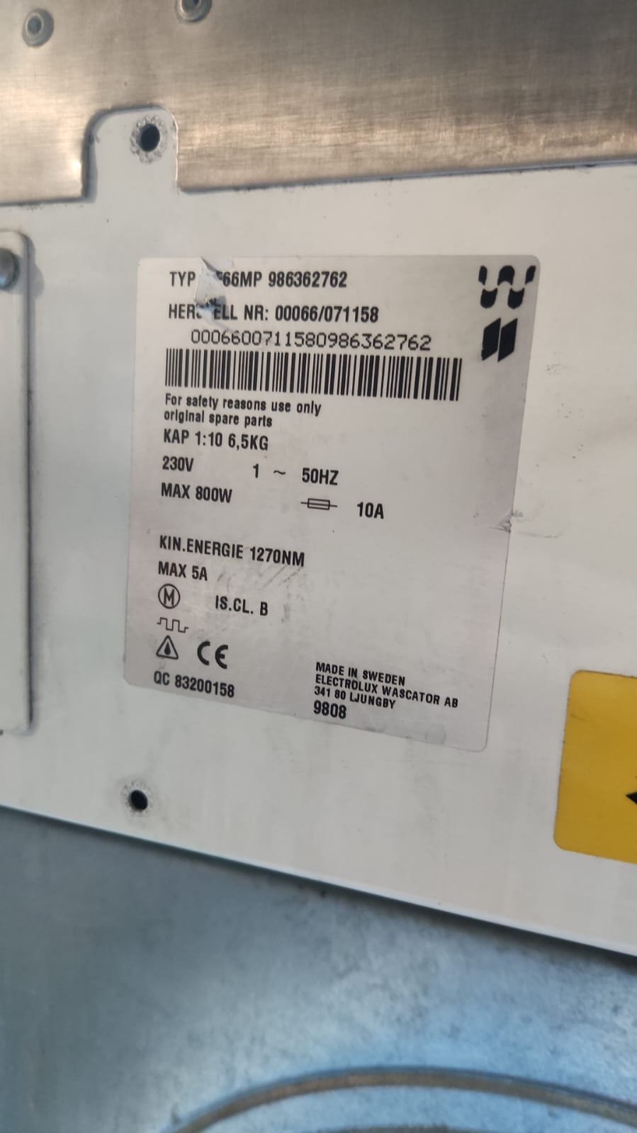 Electrolux Wascator WE66MP Waschmaschine 6,5 kg